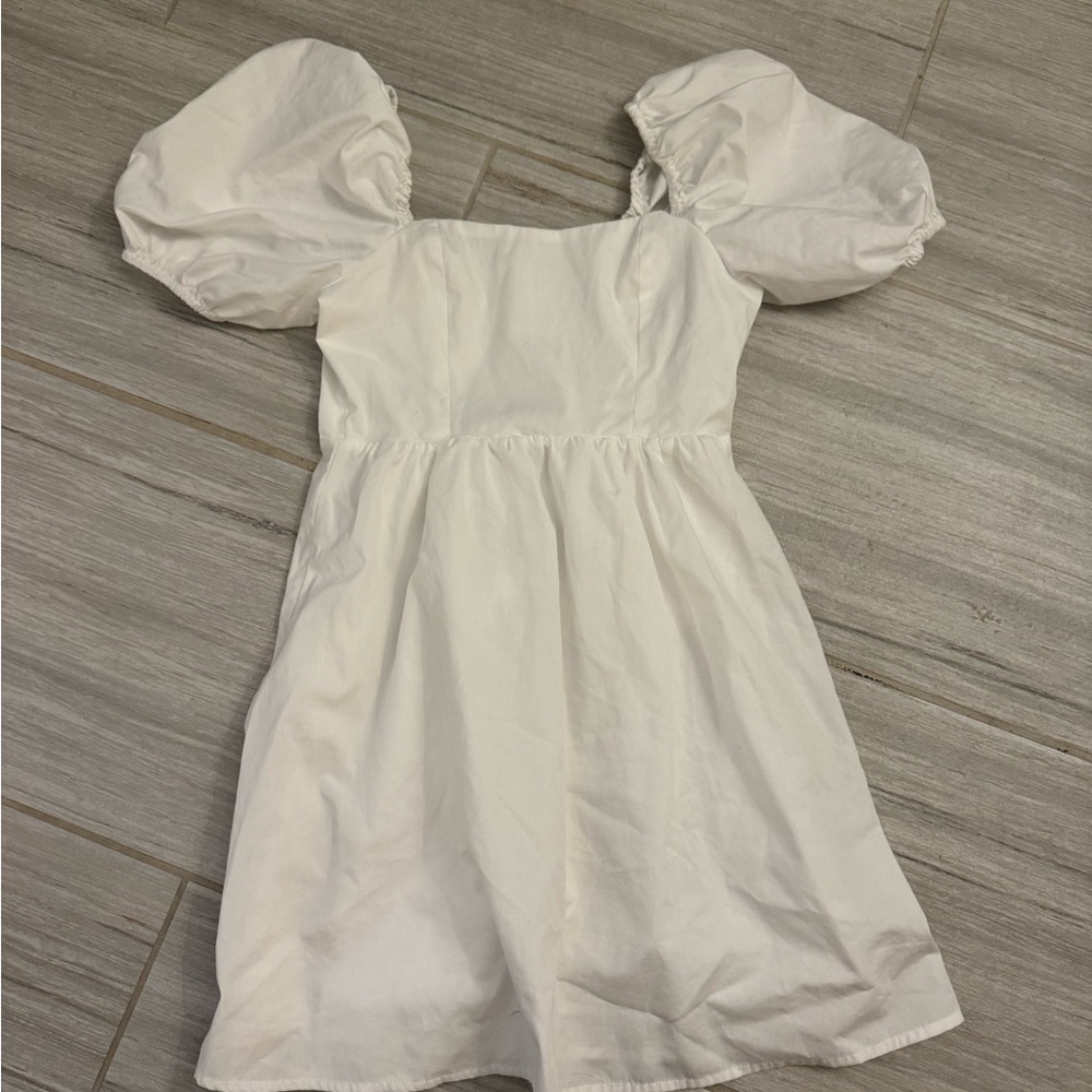(3/$12) white mini short sleeve dress